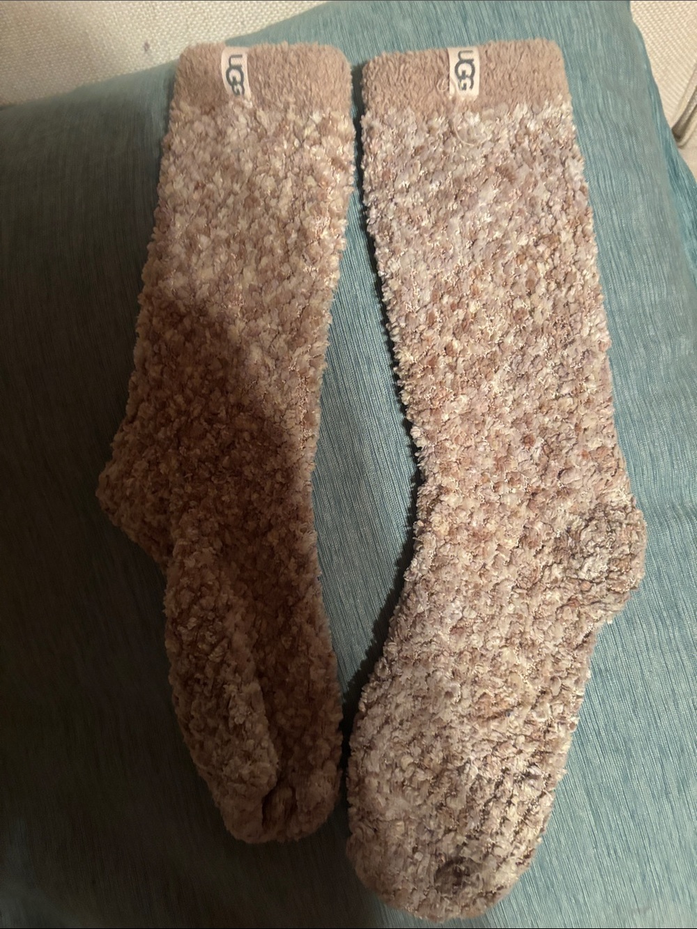 UGG Plush Knit Lounge Socks in Blush Taupe